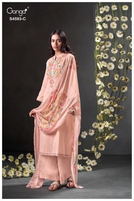 Ganga evara 4593 double ikkat dress material wholesale cost in chennai